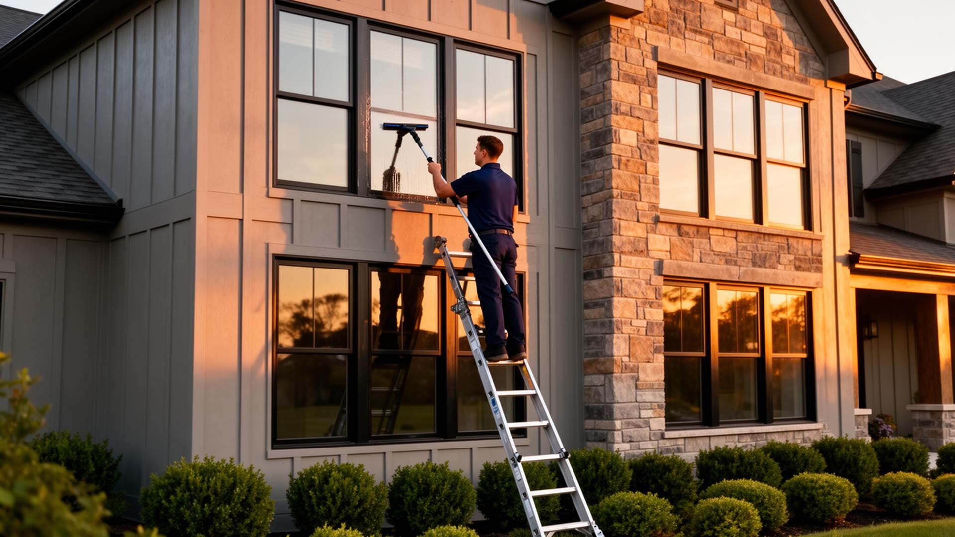 LumiView crew member servicing a Northeast Ohio home